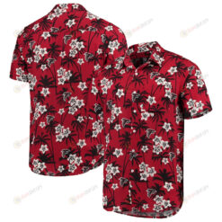 Atlanta Falcons Red Floral Woven Button-Up Hawaiian Shirt
