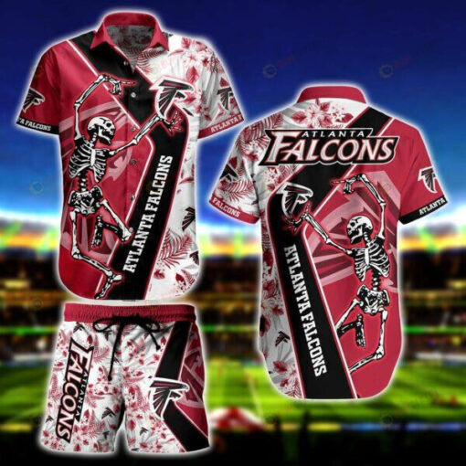 Atlanta Falcons Skeleton Dance Hawaiian Shirt Set