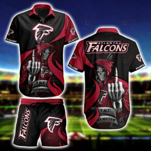 Atlanta Falcons Skull Death Hawaiian Shirt Set