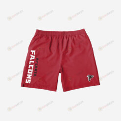 Atlanta Falcons Solid Wordmark Traditional Hawaiian Men Shorts Swim Trunks - Print Shorts