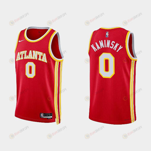 Atlanta Hawks 0 Frank Kaminsky 2022-23 Icon Edition Red Men Jersey