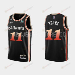 Atlanta Hawks 11 Trae Young 2022-23 City Edition Black Men Jersey