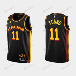 Atlanta Hawks 11 Trae Young 2022-23 Statement Edition Black Men Jersey