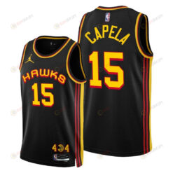 Atlanta Hawks 15 Clint Capela 2022-23 Statement Edition Jersey Black - Men Jersey