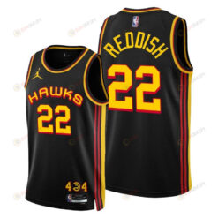 Atlanta Hawks 22 Cam Reddish 2022-23 Statement Edition Jersey Black - Men Jersey