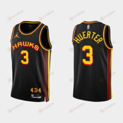 Atlanta Hawks 3 Kevin Huerter 2022-23 Statement Edition Black Men Jersey