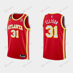 Atlanta Hawks 31 Malik Ellison 2022-23 Icon Edition Red Men Jersey