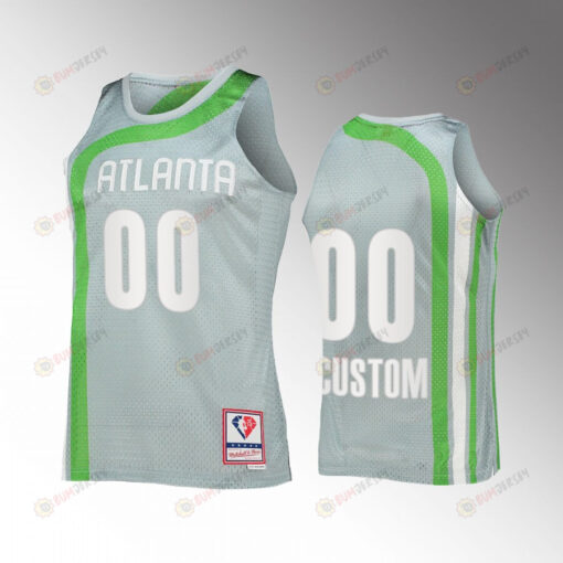 Atlanta Hawks Custom 00 Hardwood Classics Sliver 75th Jersey