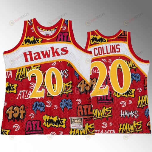Atlanta Hawks John Collins 20 Slap Sticker Red Retro Swingman Jersey