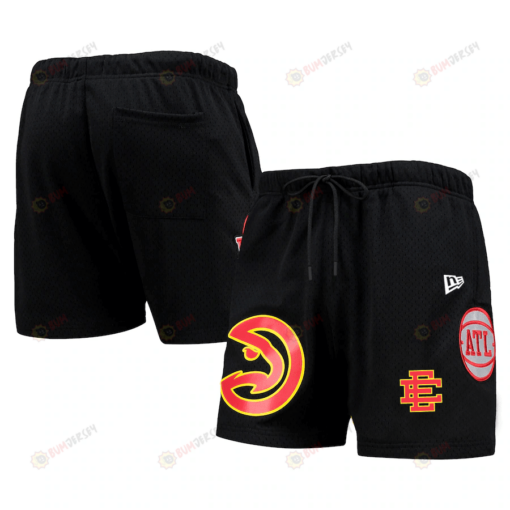 Atlanta Hawks Team Logo Black Mesh Capsule Shorts - Men