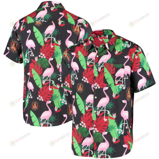 Atlanta United FC Black Floral Button Up Hawaiian Shirt