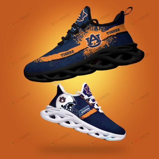 Auburn Tigers Logo Helmet And Splatter Pattern 3D Max Soul Sneaker Shoes