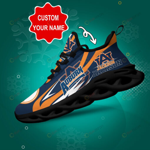 Auburn Tigers Logo Line Pattern Custom Name 3D Max Soul Sneaker Shoes