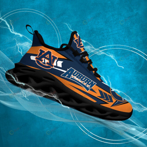 Auburn Tigers Logo Pattern 3D Max Soul Sneaker Shoes In Blue Orange