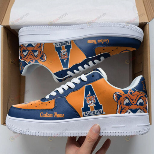 Auburn Tigers Mascot Logo Football Team Air Force 1 Shoes Custom Name