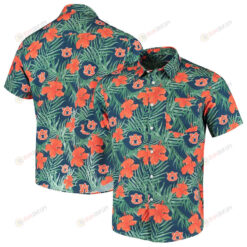 Auburn Tigers Navy Floral Button-Up Hawaiian Shirt
