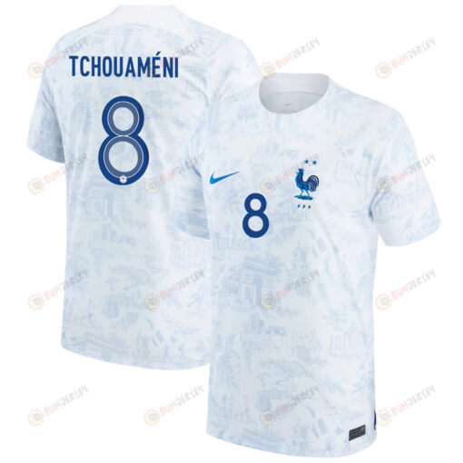 Aurelien Tchouameni 8 France National Team 2022-23 Qatar World Cup - Away Youth Jersey