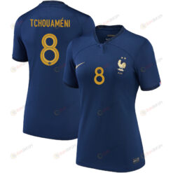 Aurelien Tchouameni 8 France National Team 2022-23 Qatar World Cup - Home Women Jersey