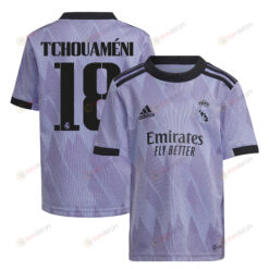 Aur?lien Tchouam?ni 18 Real Madrid 2022/23 Away Youth Jersey - Purple