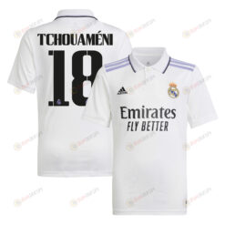 Aur?lien Tchouam?ni 18 Real Madrid 2022/23 Home Youth Jersey - White