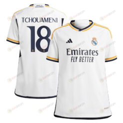 Aur?lien Tchouam?ni 18 Real Madrid 2023-24 Home Youth Jersey - White