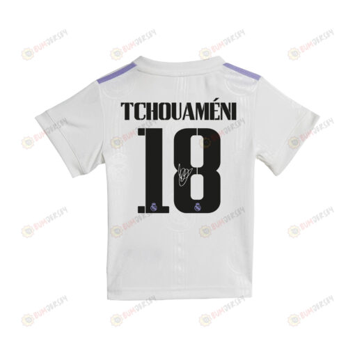 Aur?lien Tchouam?ni 18 Signed Real Madrid 2022/23 Home Jersey - Youth