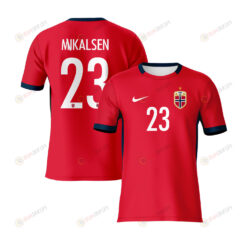 Aurora Mikalsen 23 Norway 2023 Youth Away Jersey - Red - All Over Printed Jersey