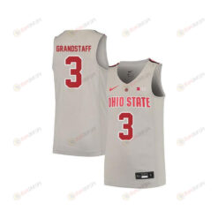 Austin Grandstaff 3 Ohio State Buckeyes Elite Basketball Men Jersey - Gray