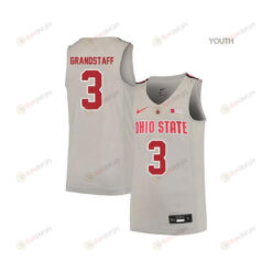 Austin Grandstaff 3 Ohio State Buckeyes Elite Basketball Youth Jersey - Gray