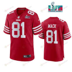 Austin Mack 81 San Francisco 49Ers Super Bowl LVII Men's Jersey- Scarlet