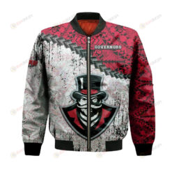 Austin Peay Governors Bomber Jacket 3D Printed Grunge Polynesian Tattoo