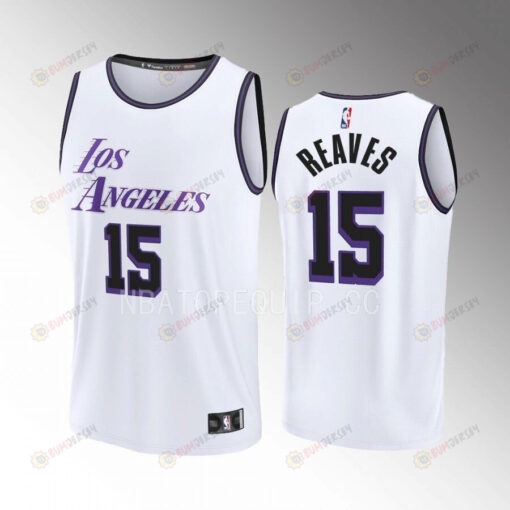 Austin Reaves 15 Lakers White Jersey Fast Break Fastbreak 2022-23 City Edition