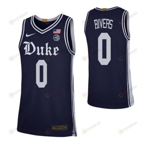 Austin Rivers 0 Elite Duke Blue Devils Basketball Jersey Navy