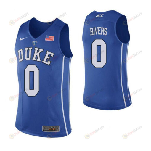 Austin Rivers 0 Elite Duke Devils Basketball Jersey Blue