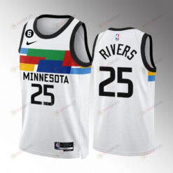 Austin Rivers 25 Minnesota Timberwolves City Edition White Men Jersey 2022-23 Swingman