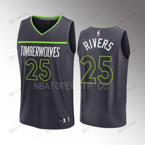 Austin Rivers Timberwolves 25 Anthracite Men Jersey Fast Break Fast Break Player 2022-23 Statement Edition