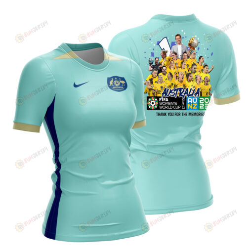 Australia 2023 Road To World Cup Champions Women Away Jersey - Turquoise - All Over Printed Jersey