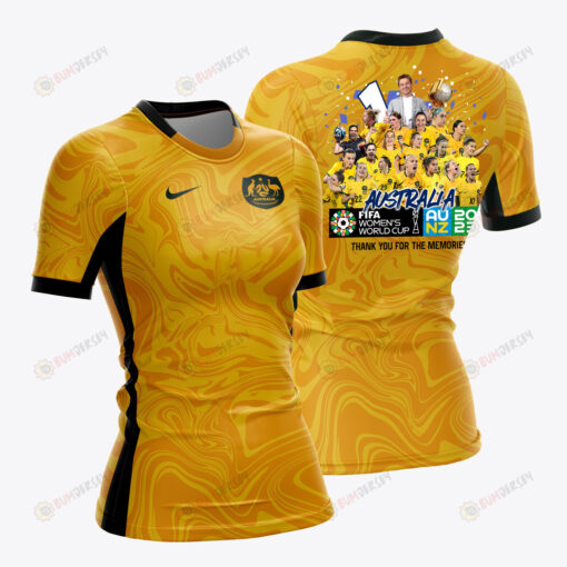 Australia 2023 Road To World Cup Champions Women Home Jersey - Yellow - All Over Printed Jersey