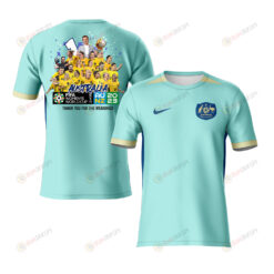 Australia 2023 Road To World Cup Champions Youth Away Jersey - Turquoise - All Over Printed Jersey