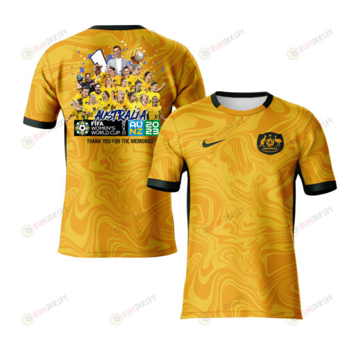 Australia 2023 Road To World Cup Champions Youth Home Jersey - Yellow - All Over Printed Jersey