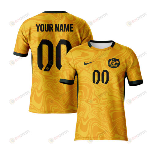 Australia 2023 Youth Home Custom Jersey - Yellow - All Over Printed Jersey