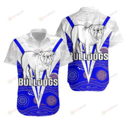 Australia Bulldogs Rugby Curved Hawaiian Shirt In Navy White