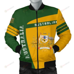 Australia Football World Cup 2022 Bomber Jacket Coat Of Arm And Flag Pattern