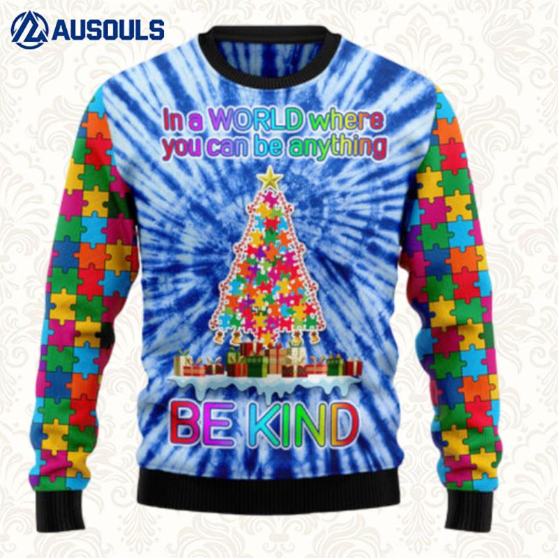 Autism Christmas Tree HZ121002 unisex womens & mens, couples matching, friends, funny family ugly christmas holiday sweater gifts (plus size available) Ugly Sweaters For Men Women Unisex