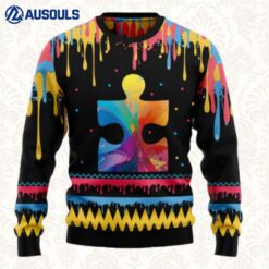 Autism Colorful Beauty Ugly Sweaters For Men Women Unisex