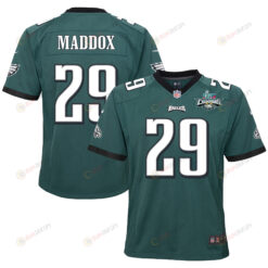 Avonte Maddox 29 Philadelphia Eagles Super Bowl LVII Champions 2 Stars 2 Stars Youth Jersey - Black