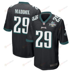 Avonte Maddox 29 Philadelphia Eagles Super Bowl LVII Champions 2 Stars Men's Jersey - Black