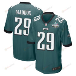 Avonte Maddox 29 Philadelphia Eagles Super Bowl LVII Champions 2 Stars Men's Jersey - Midnight Green