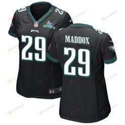 Avonte Maddox 29 Philadelphia Eagles Super Bowl LVII Champions WoMen's Jersey - Black