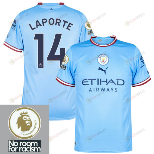 Aymeric Laporte 14 Manchester City 2022-2023 Home Men Jersey - Sky Blue